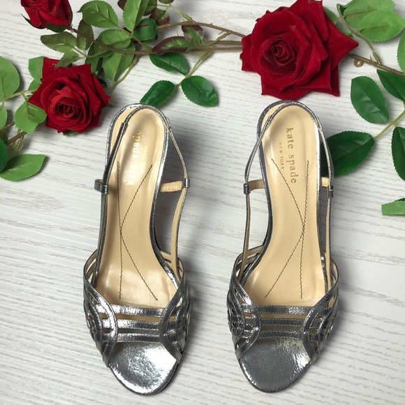 kate spade Silver Strappy Slingback Heel - Picture 2 of 8
